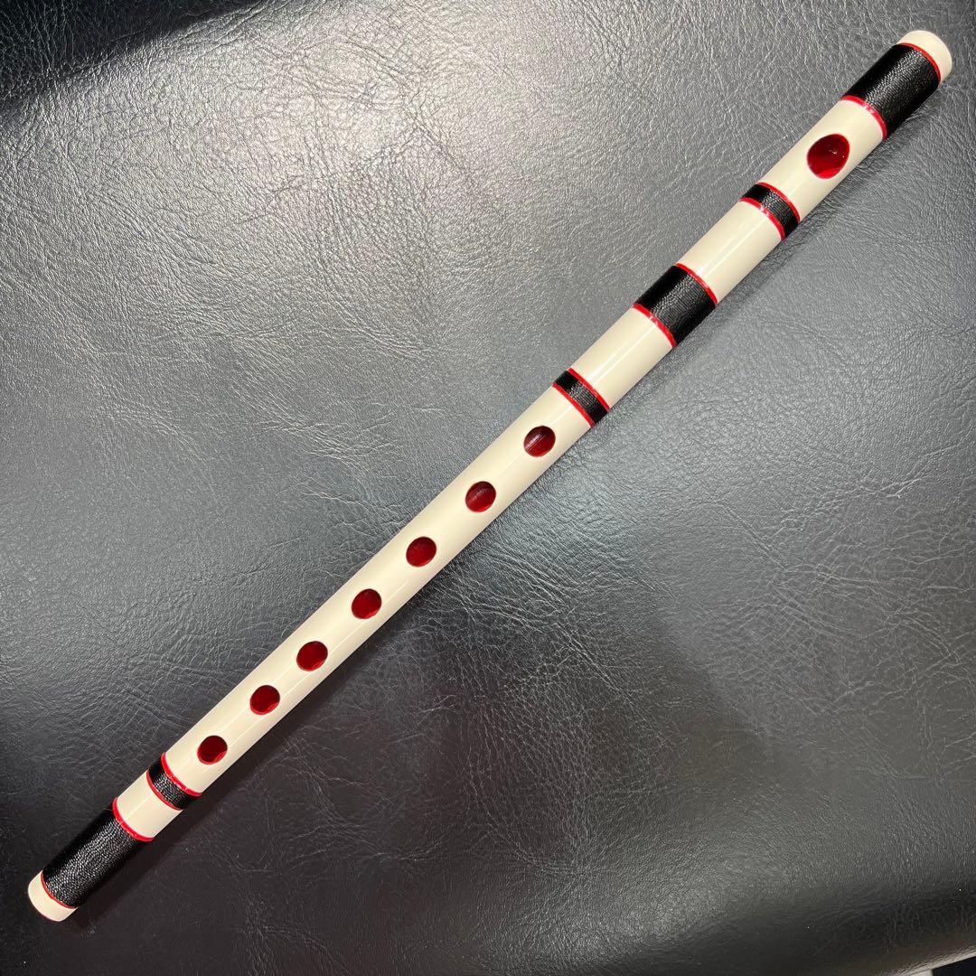 篠笛 白×黒×赤 古典調 七孔七本調子 お囃子 祭り 篠笛 六ッ穴七本調子 獅子田・竹渓 お祭り・お囃子・祭礼用品・古典調