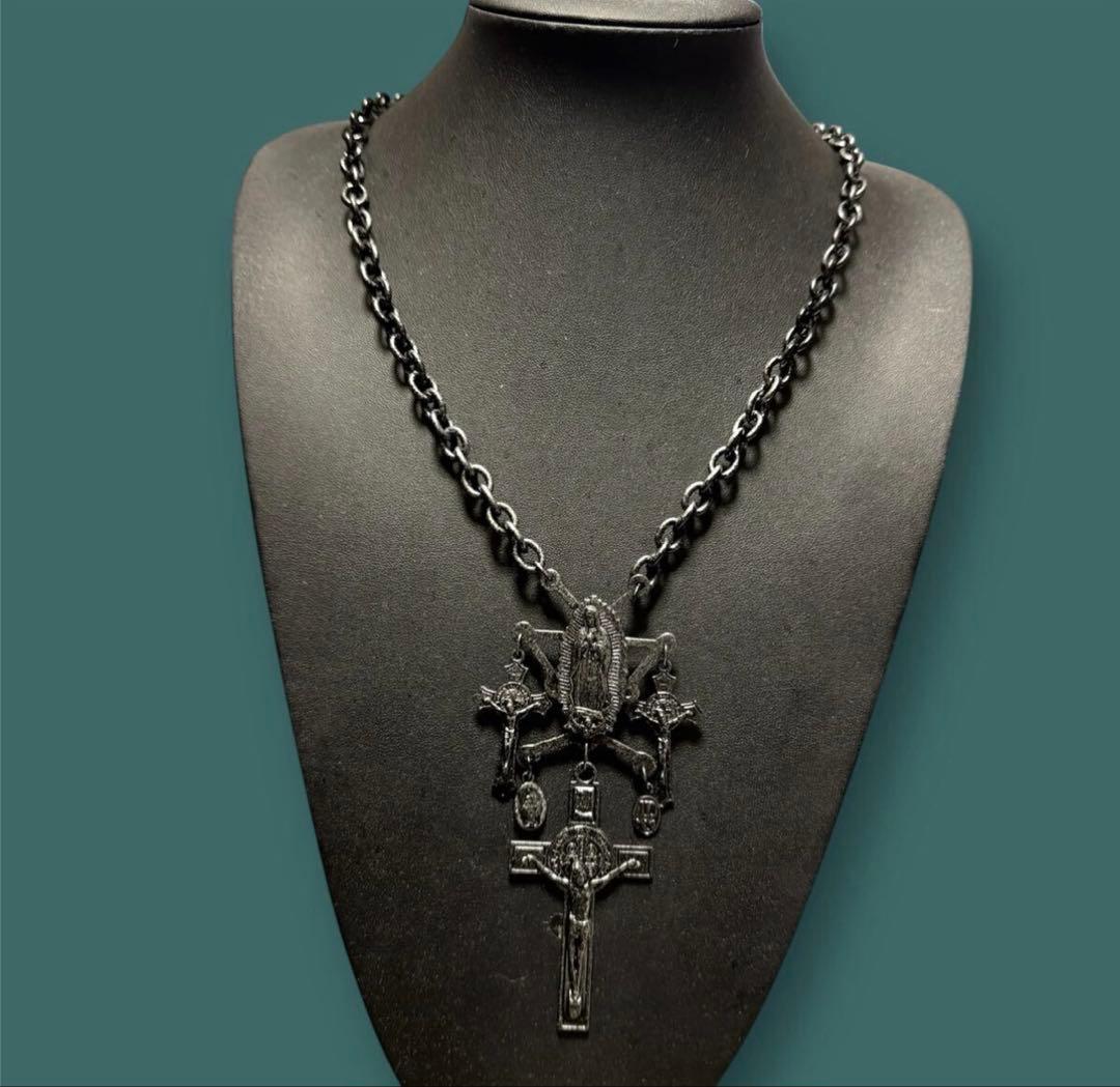 s*n様 1点物★ジャンポールゴルチエ★マリアマルチ3クロスアンティークネックレ