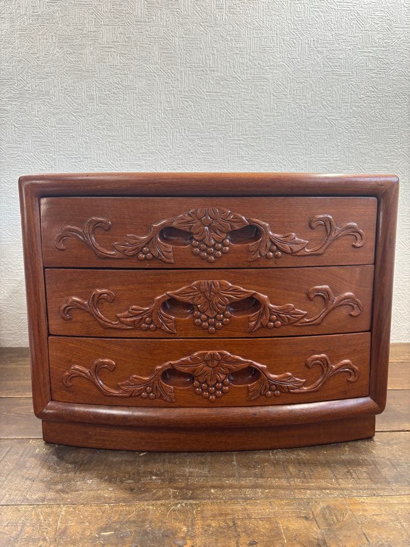 木製　小箪笥　ミニタンス　小物収納　小物入れ　３段引出し　アンティーク