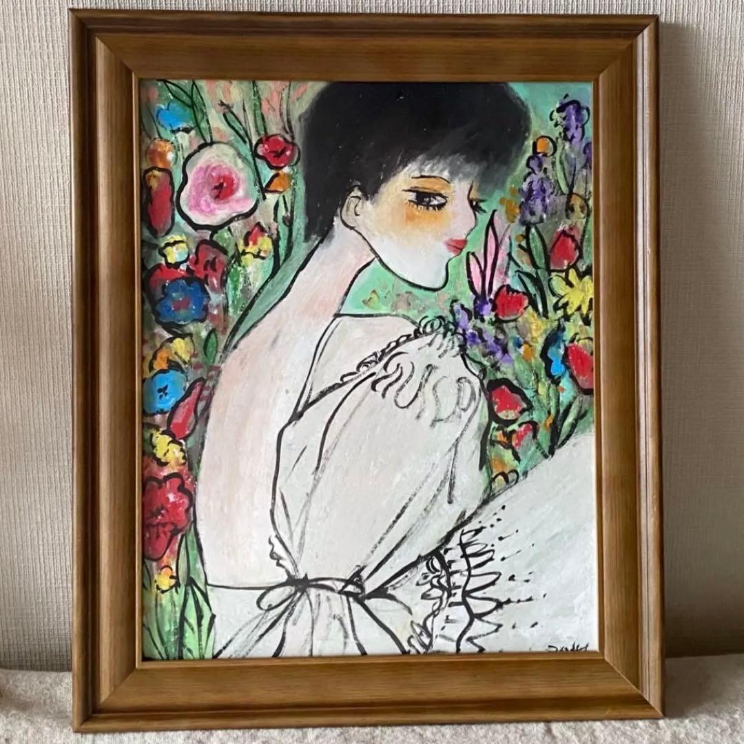 絵画 。壁掛け絵☆【きれいな白いスカートの女性が色とりどりの花を家に飾っている】 楽天市場】絵画 人物画 フラワー ガーデン 庭 ジャン＝ピエール