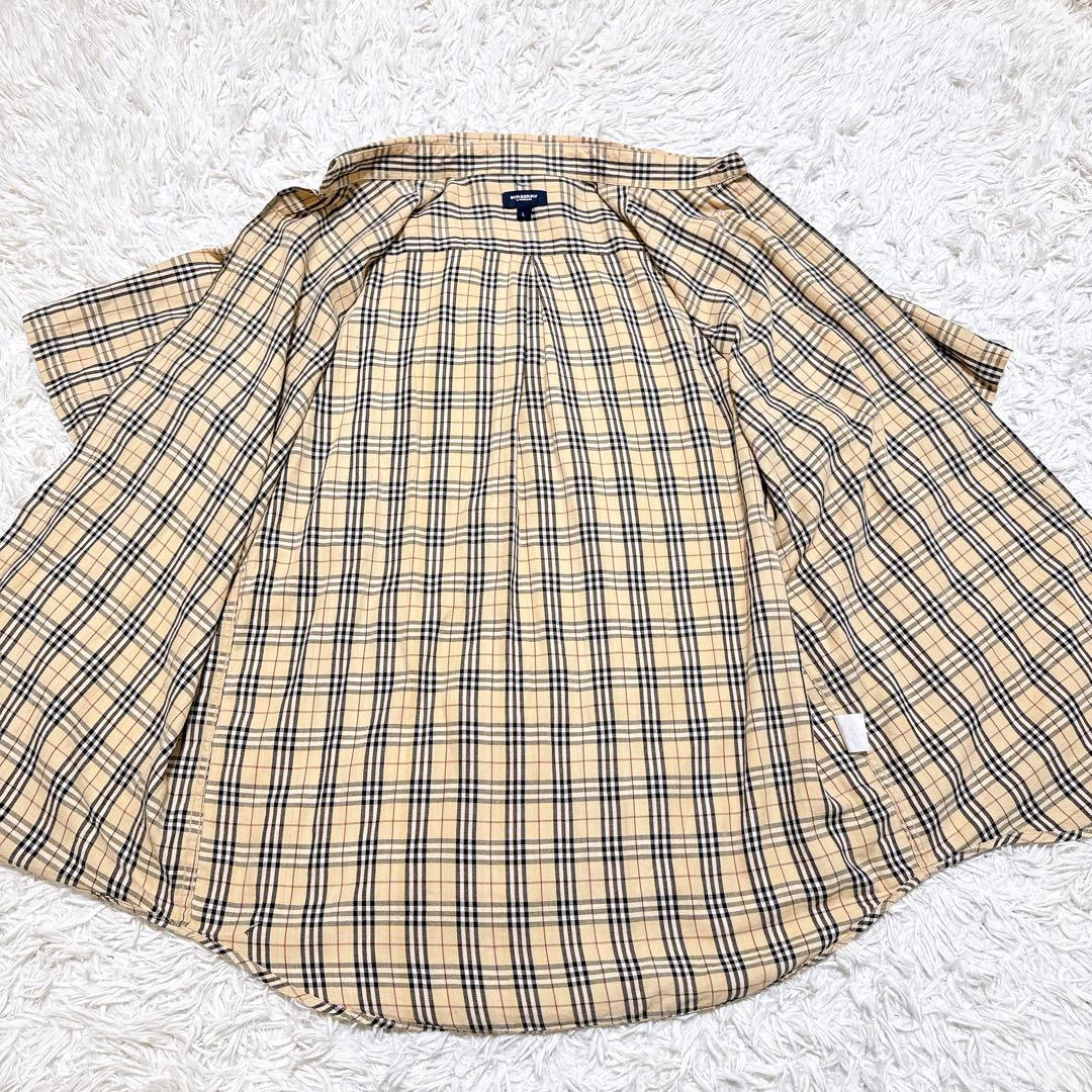 BURBERRY バーバリー シャツ L 半袖 ノバチェック 春夏向き ロング丈
