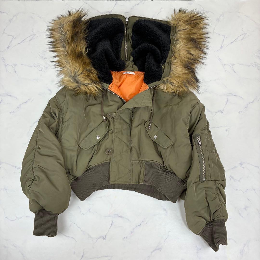 EVRIS　N-2Bシャーリングスリーブ　フライトジャケット 短丈 Y2K Y2K n2b SLY フライトジャケット S N-2B ブラック 短丈 ミリタリー