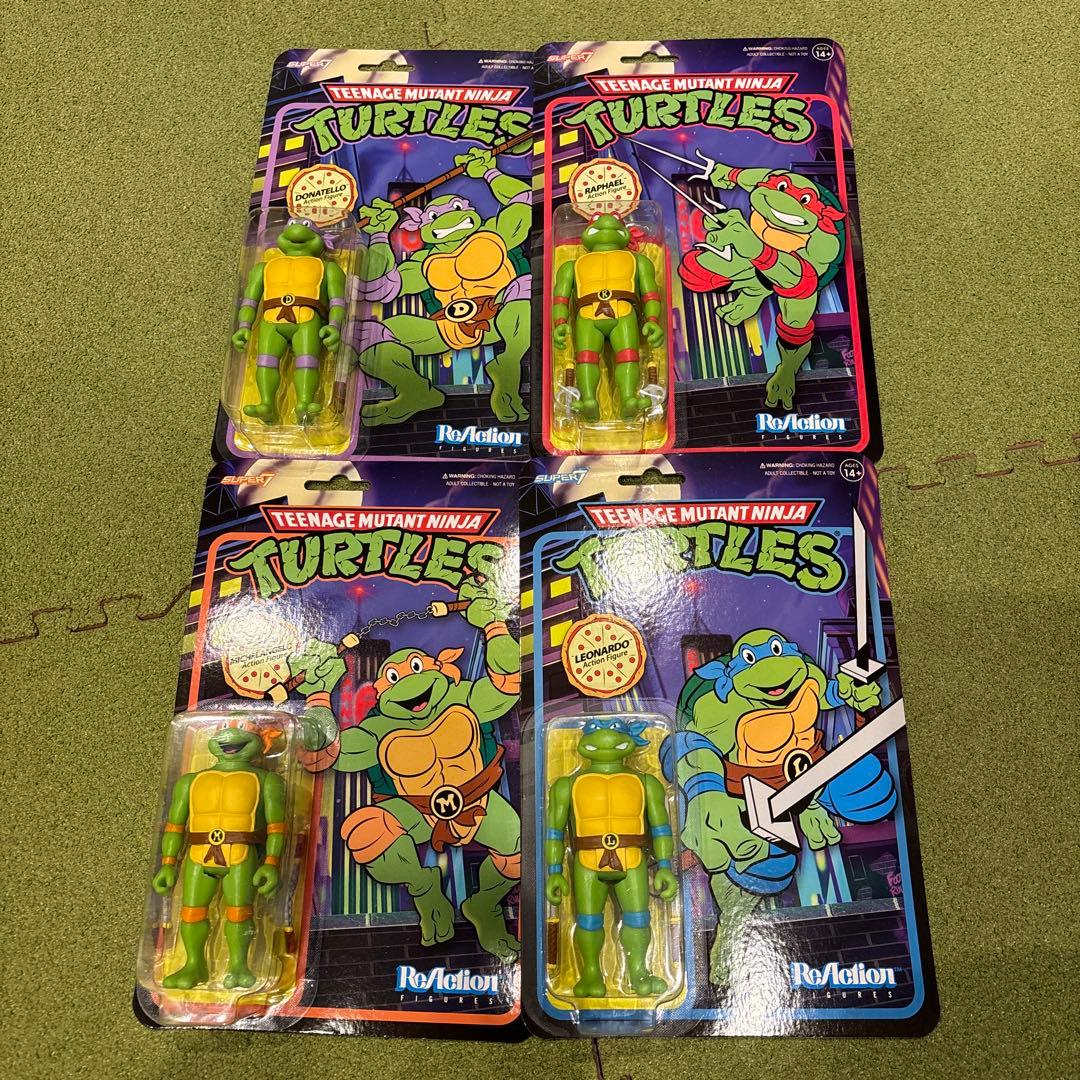 TMNT フィギュア 4体セット　スーパー7 リアクション　タートルズ TMNT ティーンエイジ・ミュータント・ニンジャ・タートルズ/ムービー