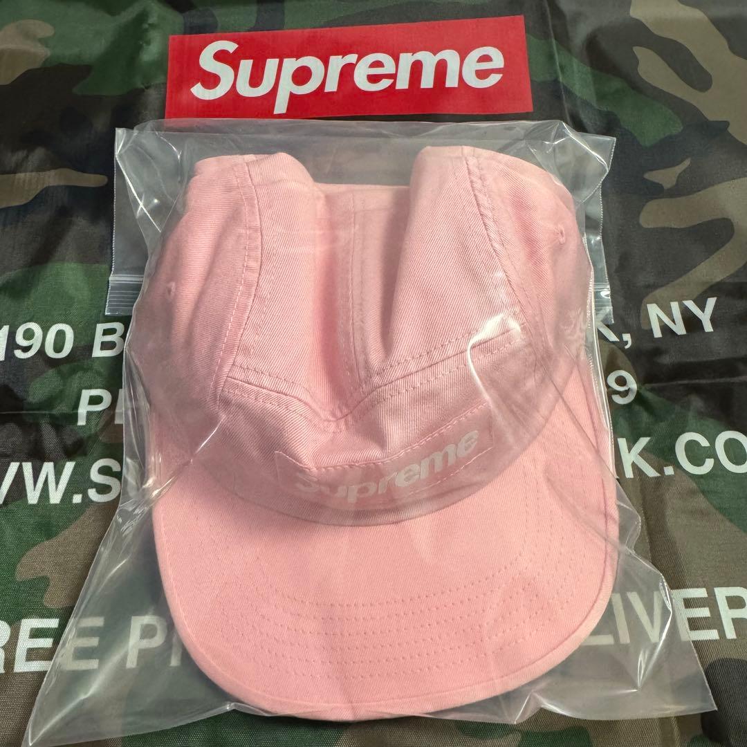 Supreme Washed Chino Twill Camp Cap ピンク