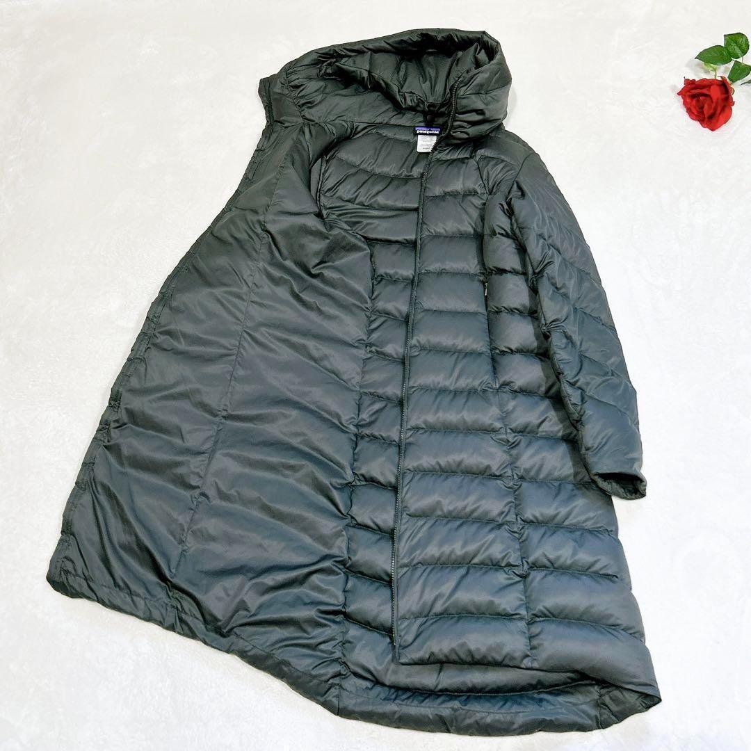 未使用級美品✨　パタゴニア　ダウンコート　最高級　グレー　光沢　ロング ルイルエブティック RUIRUE BOUTIQUE フォックスファー付きダウン