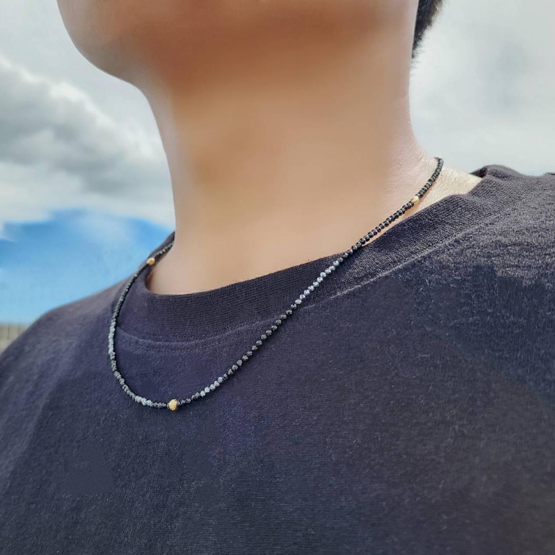 【K18ゴールド×テラヘルツ×ブラックスピネル】魅力と健康を引き寄せるネックレス