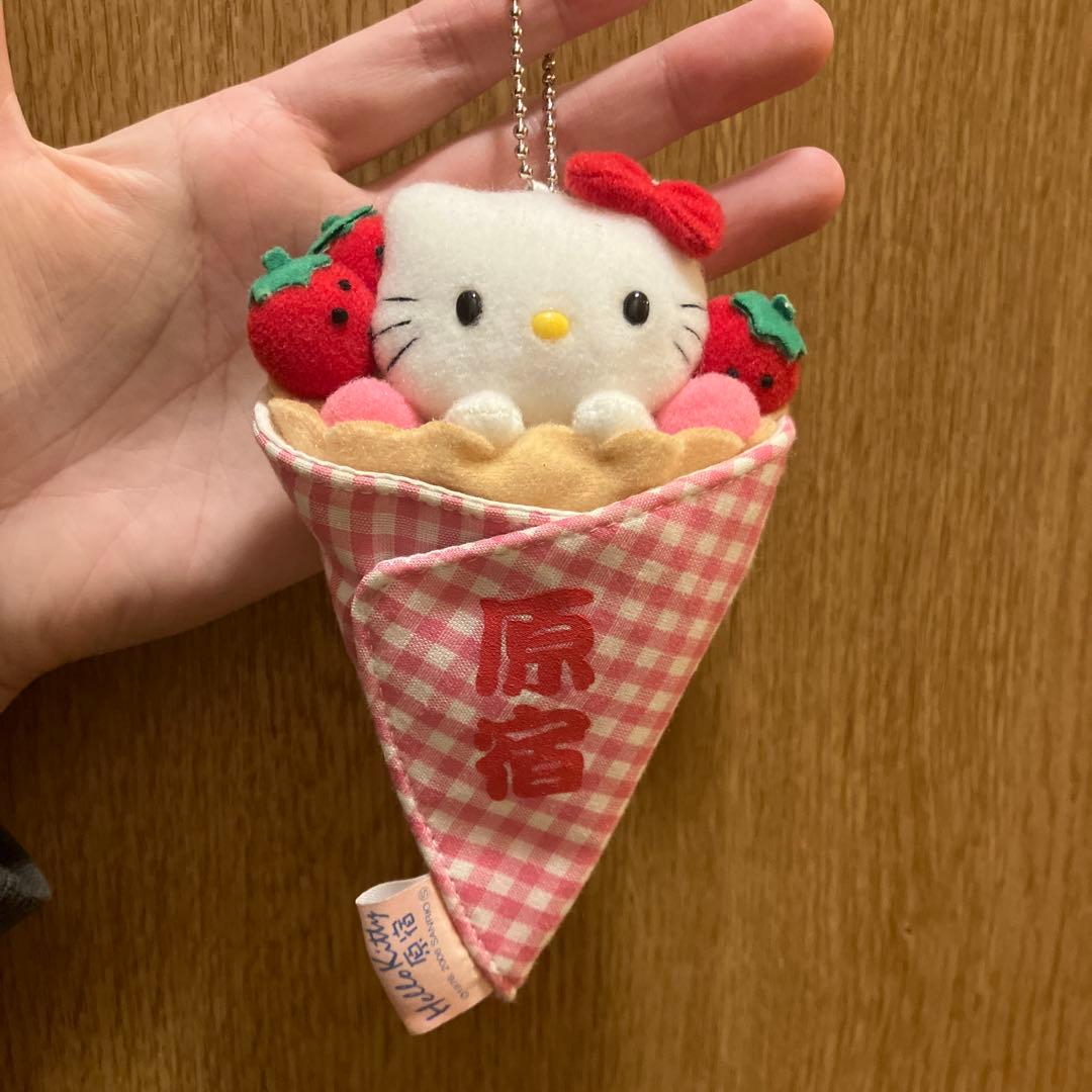 ご当地キティ　ハローキティ　原宿クレープぬいぐるみ　マスコット　キーホルダー