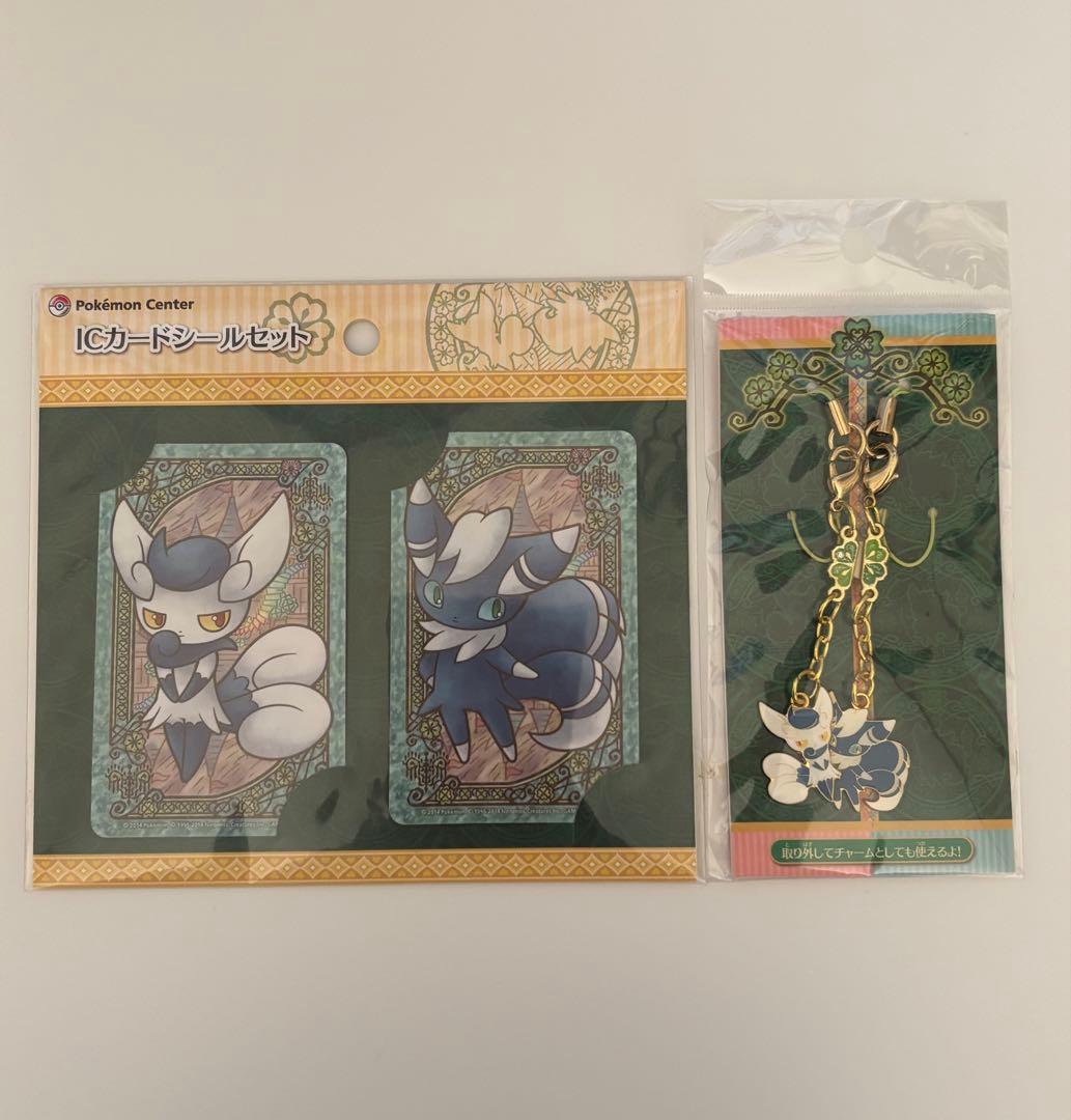 M*価様 ポケモンセンター　ニャオニクス　ICカードシールセット ペアチャーム