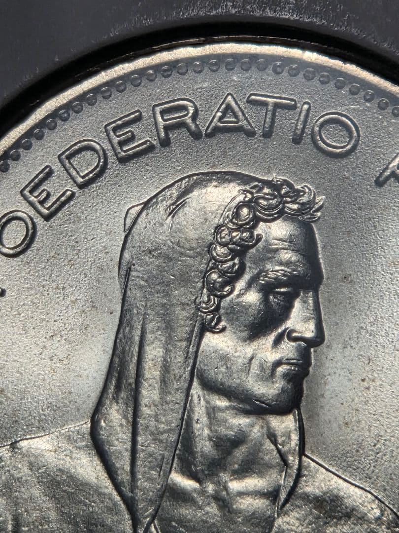 稀少 完全未使用)スイス連邦 農夫像 5フラン銀貨 1965 B - メルカリ