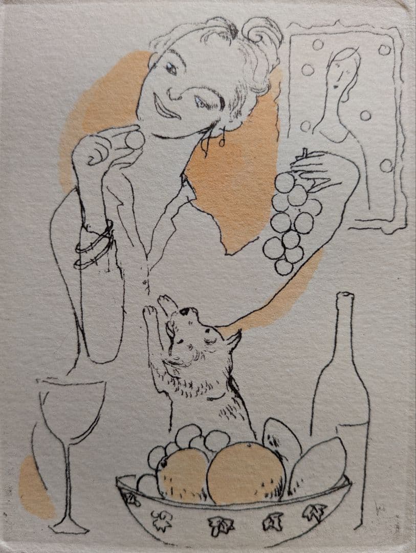 revi様用 Y・Y山本容子さんの手彩色銅版画 untitled ル―カス