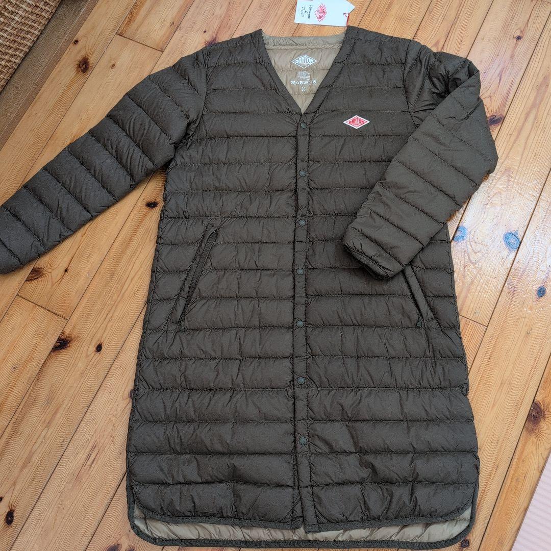 新品未使用★DANTON　ダントン　ダウンジャケット　ロング　36 M オリーブ DANTON ダントン フェイク ファー フード ダウン コート｜BORN FREE