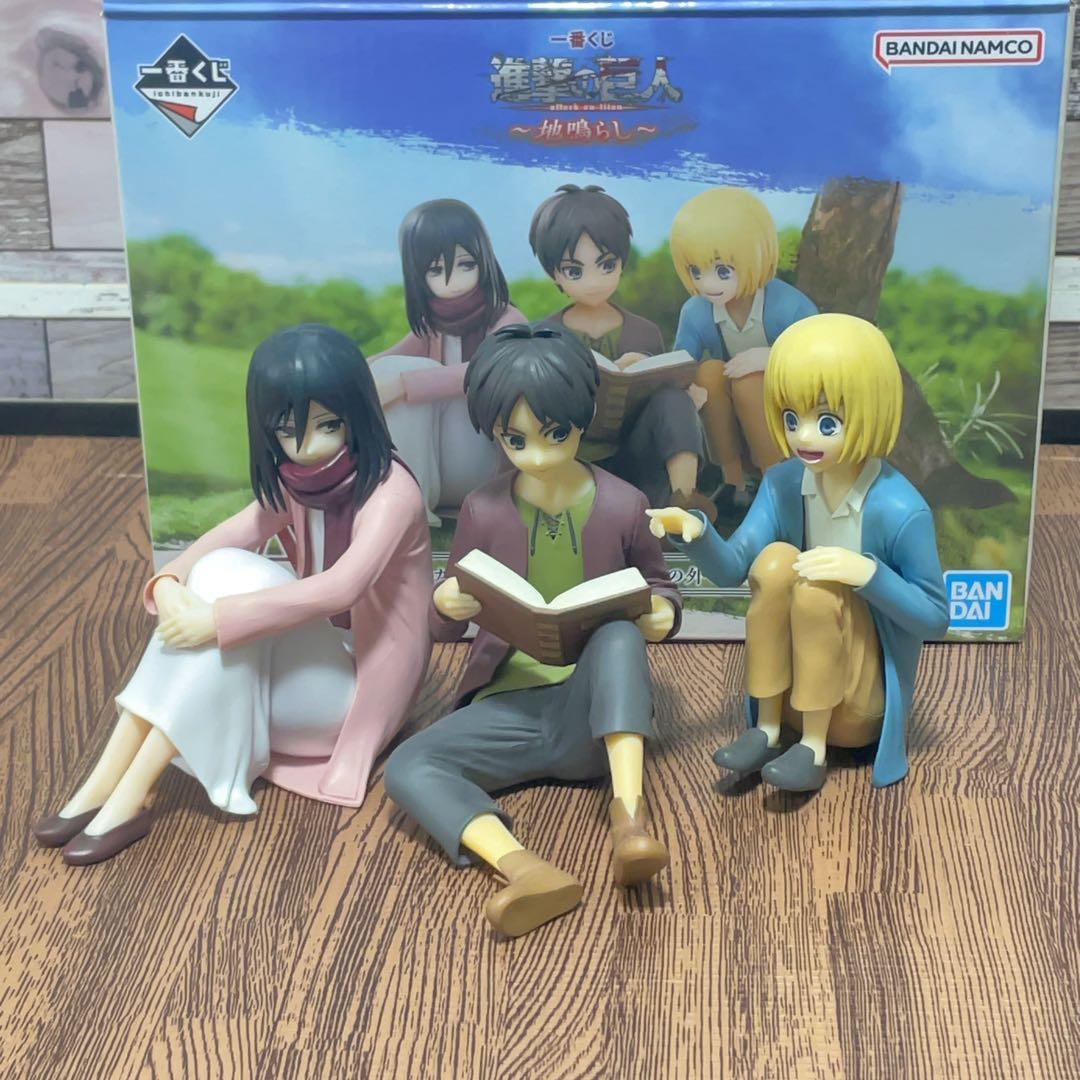 進撃の巨人 一番くじ　地ならし A賞 エレン・ミカサ・アルミン フィギュア