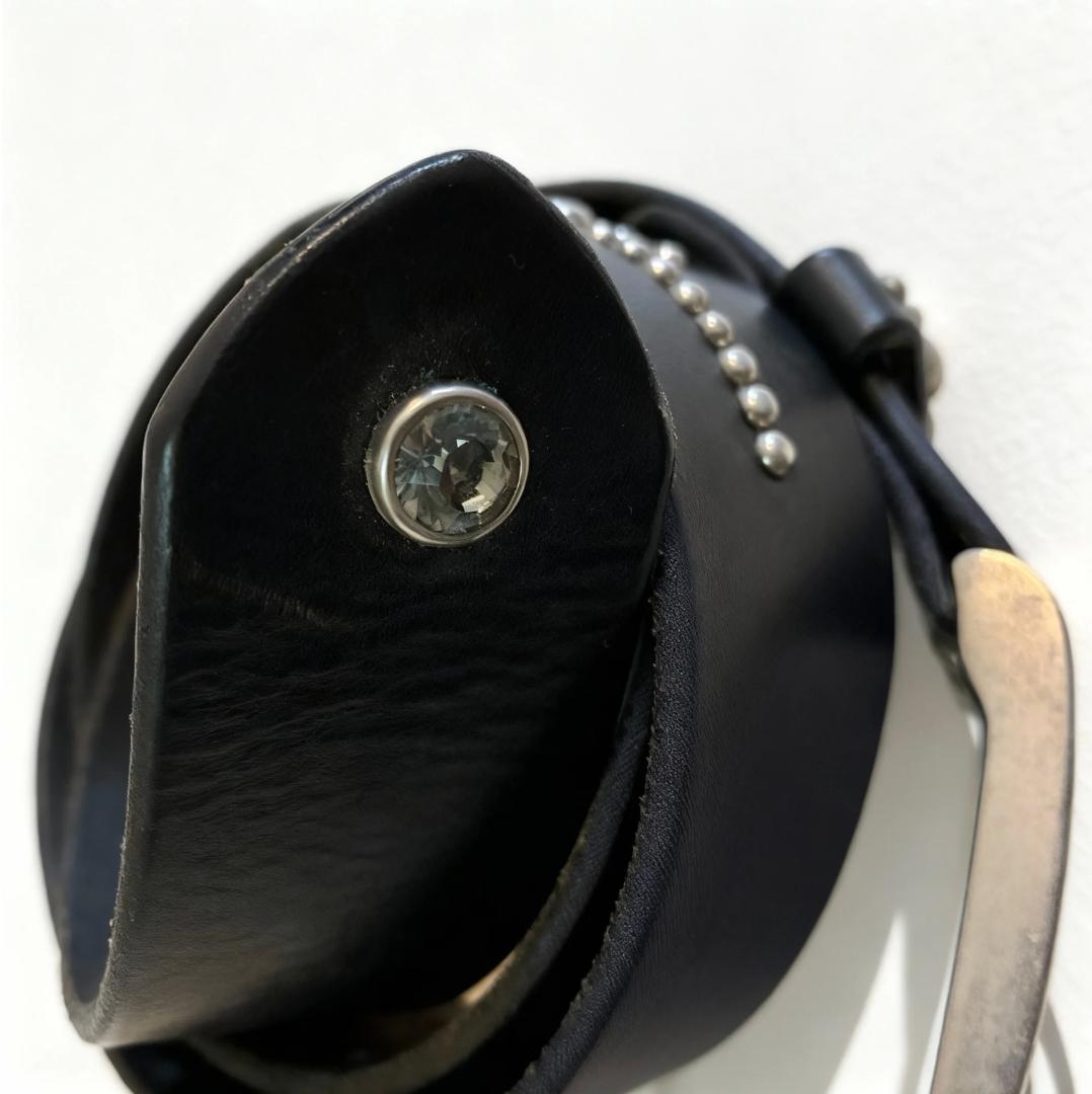 wjk スタッズベルト 本革 レザー ブラック akm junhashimoto