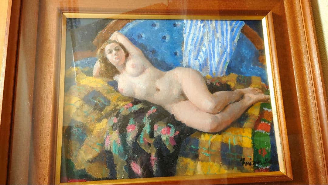 真作 『裸婦』 伊藤悌三 油彩6号 絵画 額装品 油絵 人物画 横臥裸婦