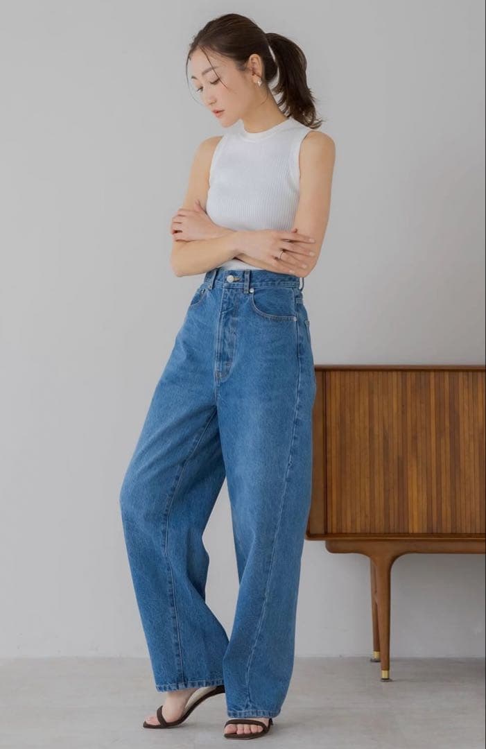 今季完売品☆新品タグ付き☆regleam リグリーム カーブワイドデニム