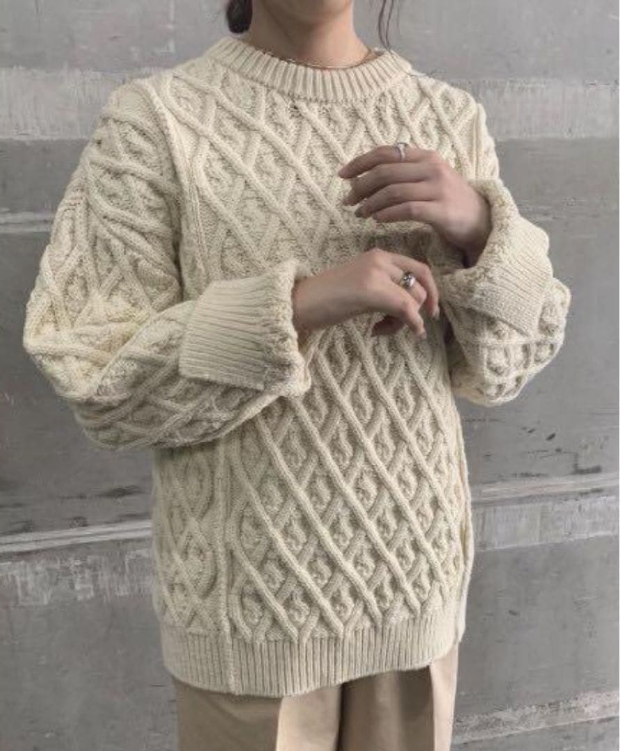 auralee オーラリー メリノウール ケーブルニット アランニット