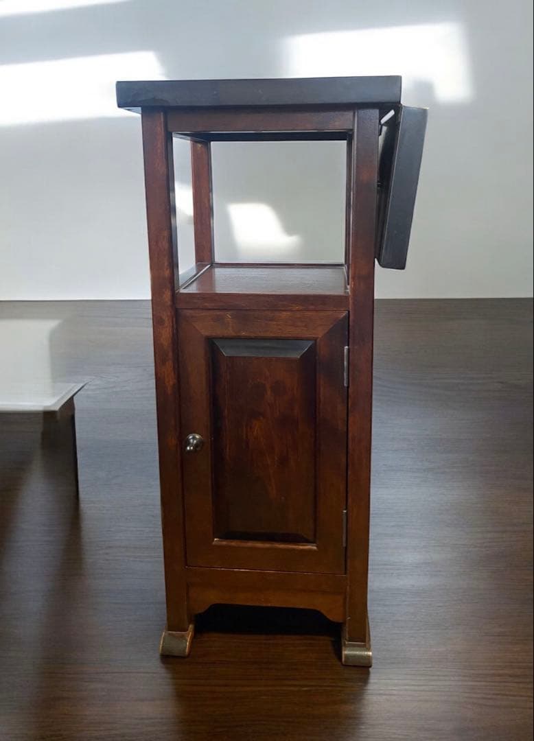 昭和レトロ★九州民芸家具　アンティーク電話台　飾り台　桜無垢材　欅材 昭和レトロ☆九州民芸家具 アンティーク電話台 飾り台 桜無垢材 欅材