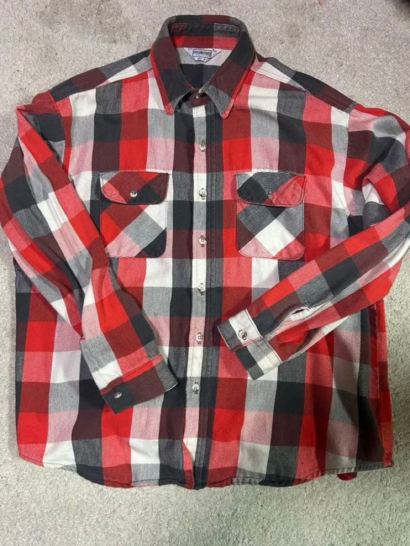 【良サイズ】80s FIVE BROTHER Flannel Shirt