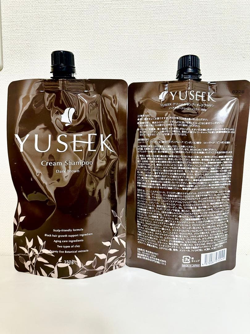 YUSEEK Cream Shampoo ダークブラウン 350gx2本 YUSEEK Cream Shampoo ダークブラウン 350g コーム付き - メルカリ