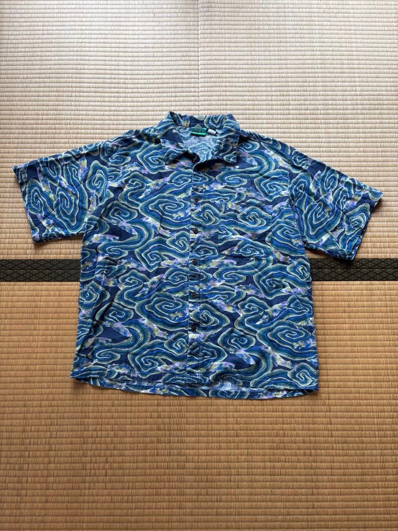 希少 美品 L 90s パタゴニア 渦巻き ACシャツ JAVA FISH