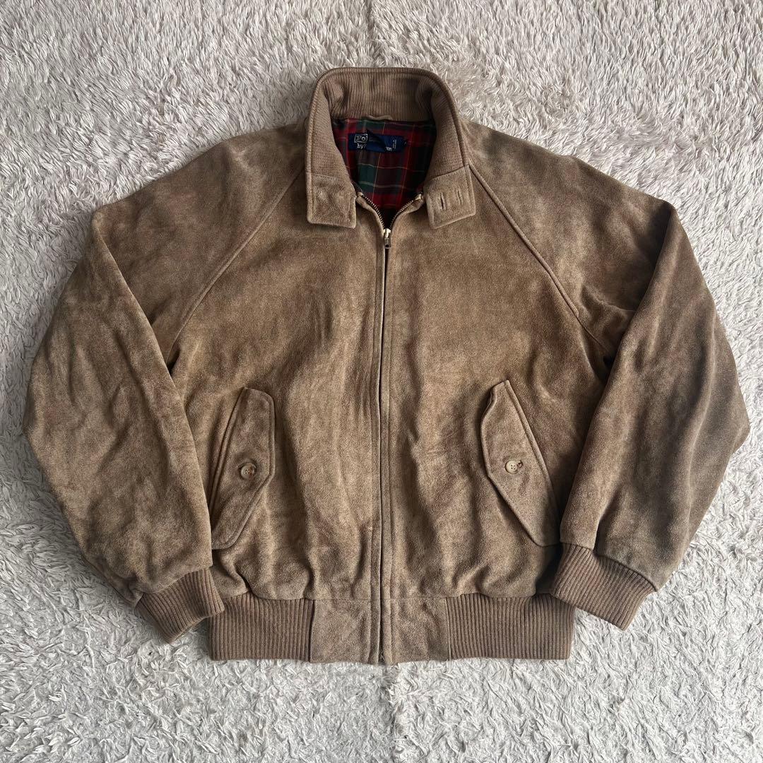 90s/香港製/ラルフローレン/G9/ハリントンジャケット/スエード/裏