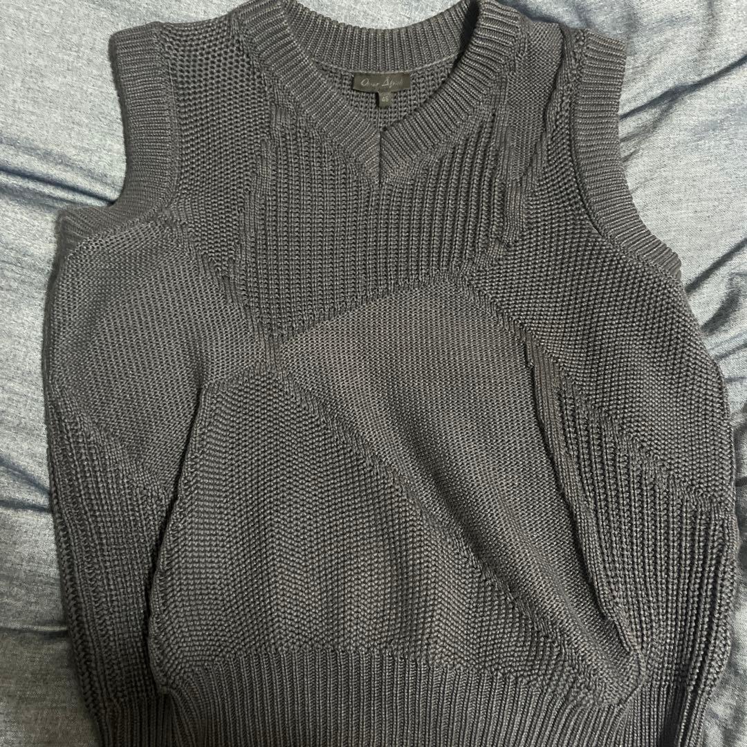 Omar Afridi グレー編み込みベスト サイズ46