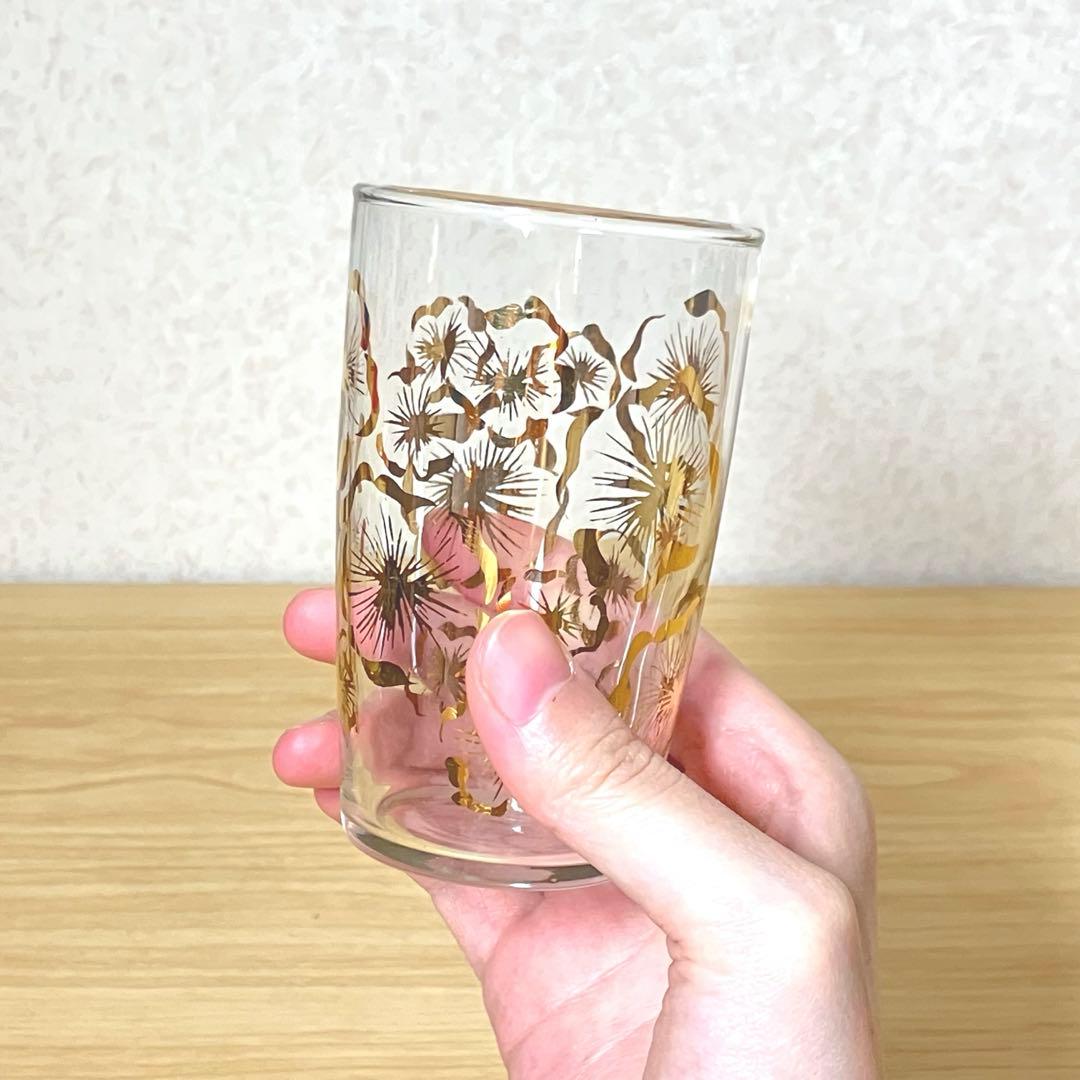 昭和レトロ】金色の花柄グラス4点セット【佐々木ガラス】 - メルカリ