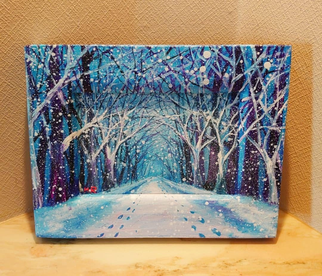 油絵 絵画 【森の白い花道】 - メルカリ