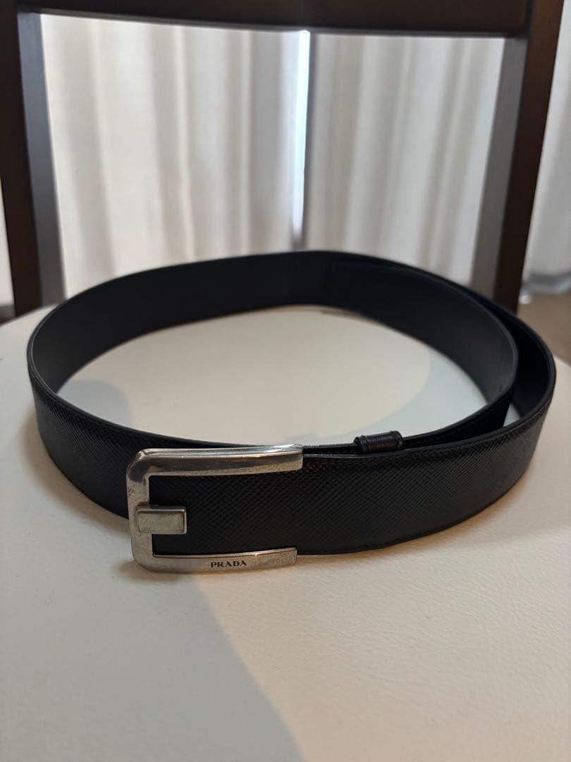 PRADA ブラックレザーベルト PRADA/プラダ_Women通販 | レザー ベルト【送料無料】【店頭受取可能