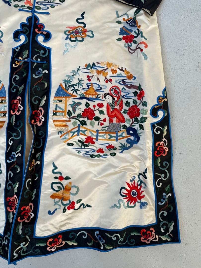 50s 60s ヴィンテージ マンダリアン チャイナジャケット シルク 刺繍