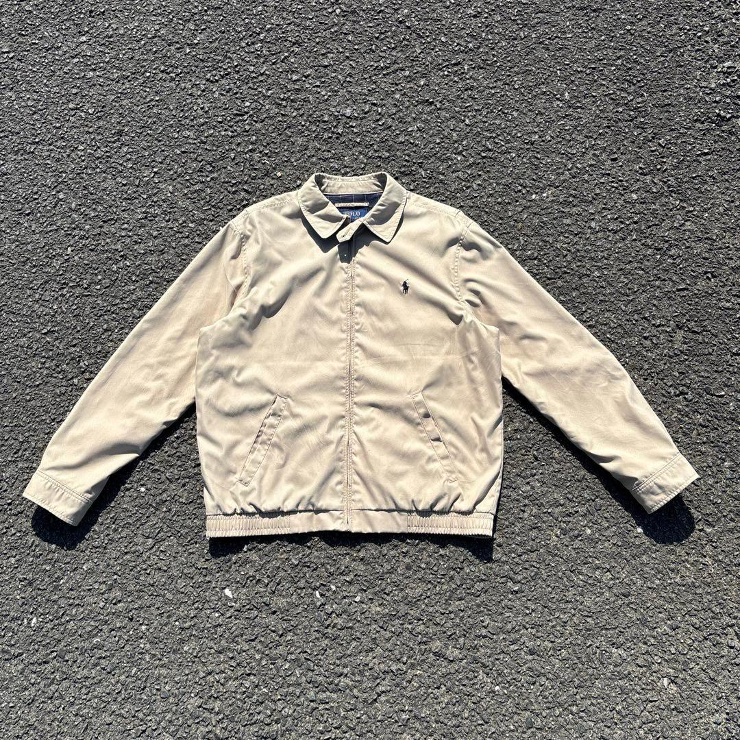 90s ラルフローレン スウィングトップ 裏地チェック ベージュ Mサイズ