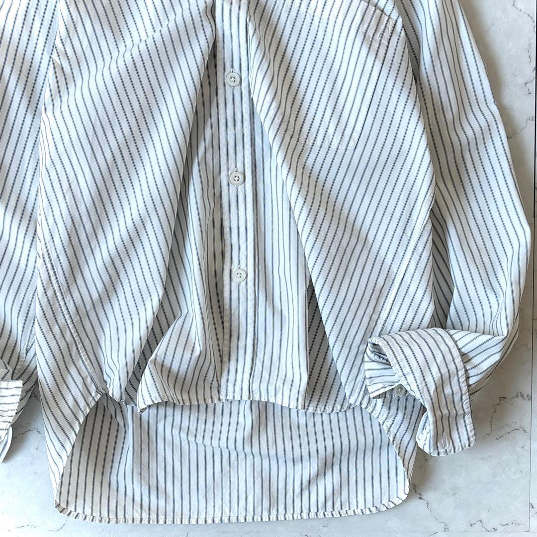 美品 マーガレットハウエル 日本製 コットン グレーストライプ シャツ