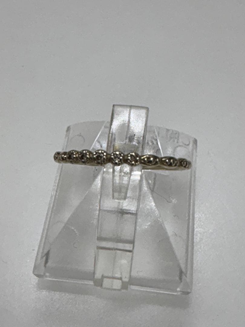 アガット・k10ダイヤリング・13号・1.2g・中古品