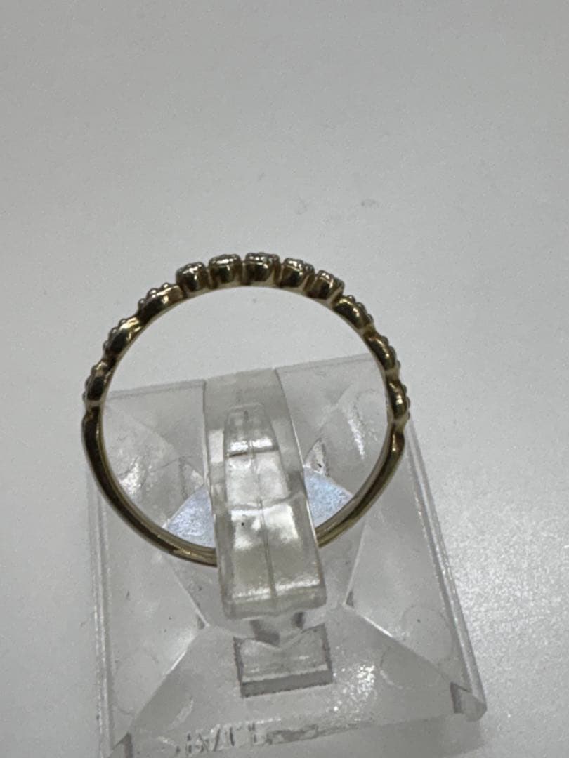 アガット・k10ダイヤリング・13号・1.2g・中古品