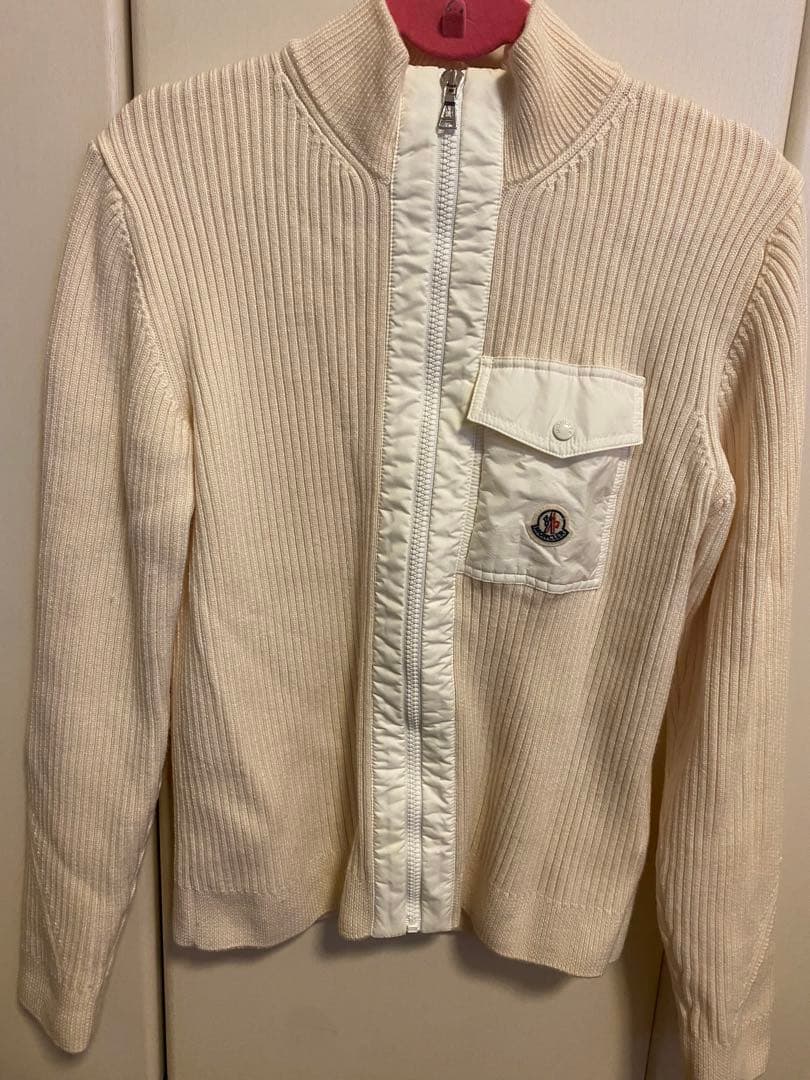 Moncler アイボリー 白　ジップアップ　ニット