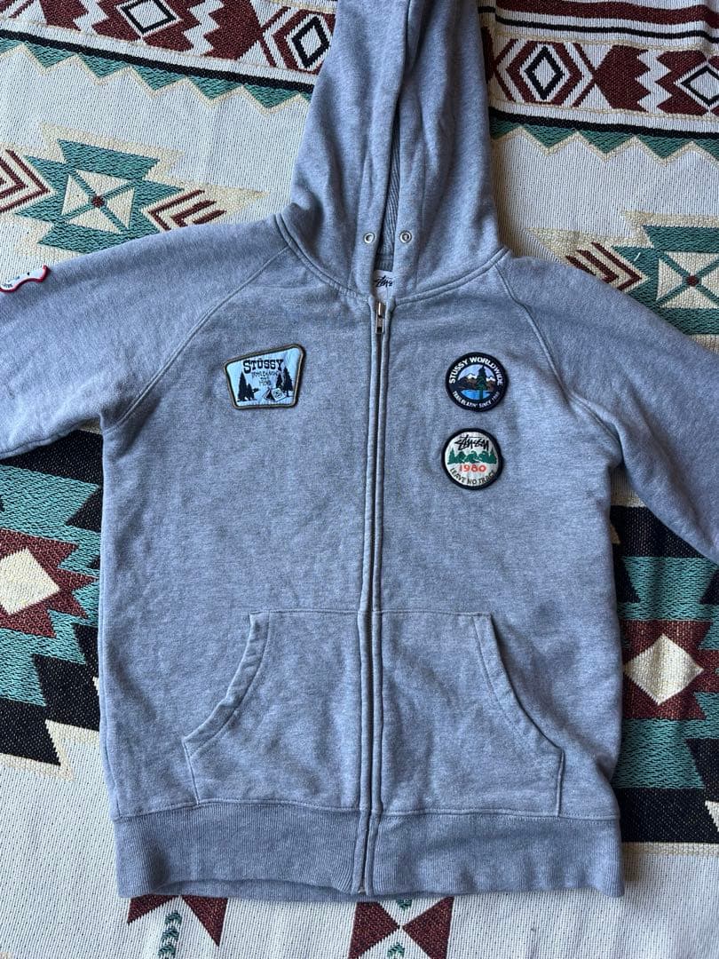 リ*タ様 【希少】Stussy フルジップパーカー サーマル 90s ステューシ