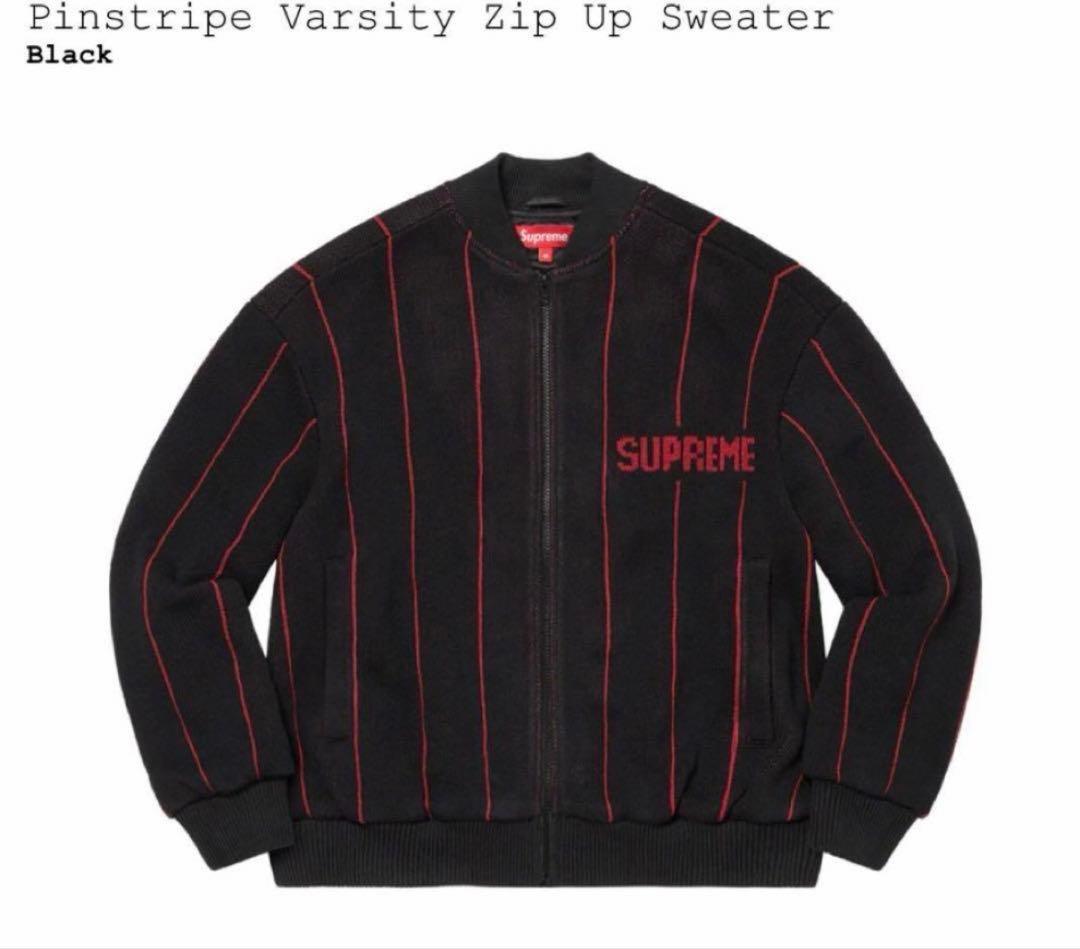ジャケット・アウター Supreme Pinstripe Varsity Zip Up Sweater