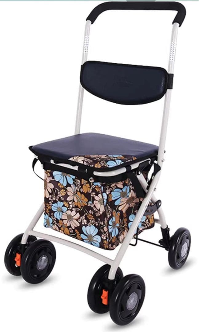 高齢者向けショッピングカート シルバーカー 折りたたむ (002Bブレーキ制動)
