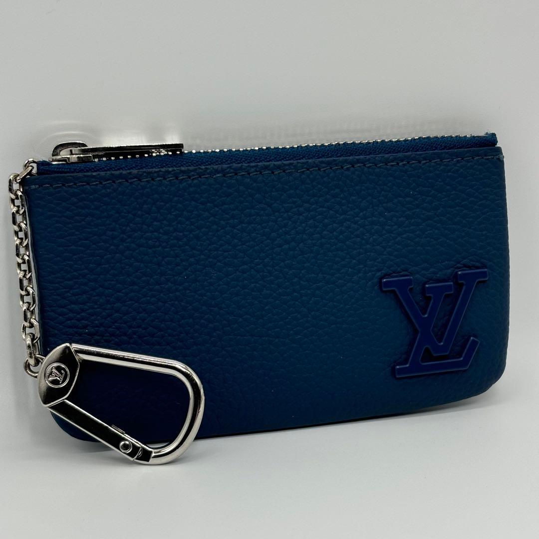 【美品】ルイヴィトン ポシェットクレ アエログラム ケース ブルー 青