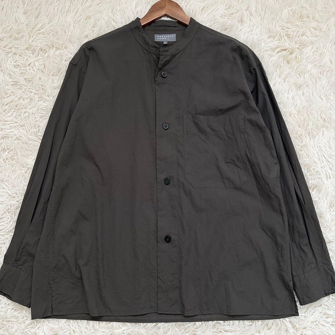 25SS✨️マーガレットハウエル コットンボイルシャツ チャコール L 洗える
