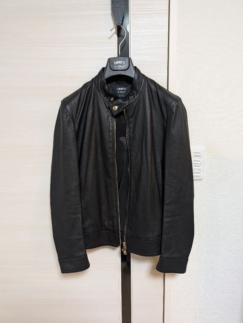 【美品】EMMETI(エンメティ) JURI(ユリ)別注ストレッチ EMMETI（エンメティ） JURI SP CALF ユリ カーフレザー ジャケット 本