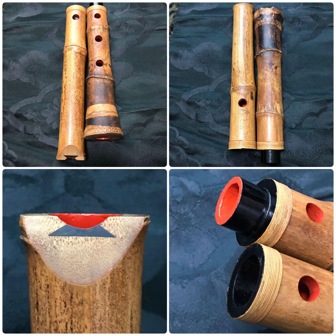 尺八 琴古流 在銘 中継ぎ緩み無し 一尺四寸管 籐巻 【音出し確認済み】