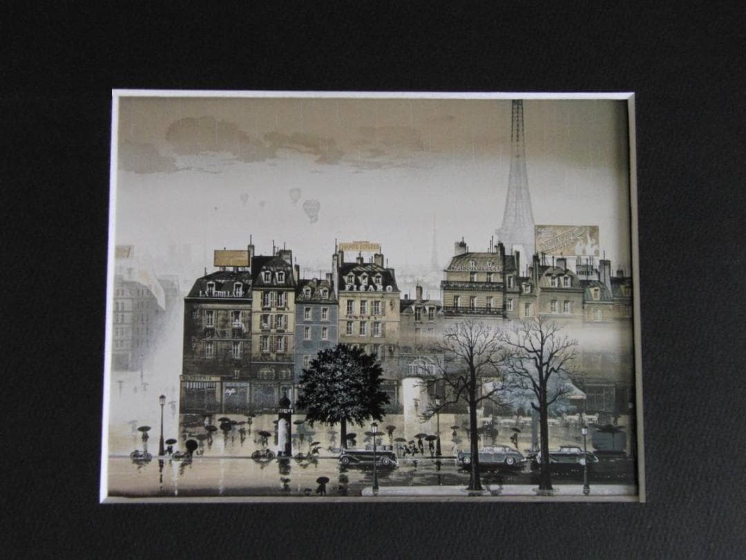 ヤマガタヒロ、【レイニーデイ】、希少な額装用画集より、状態良好