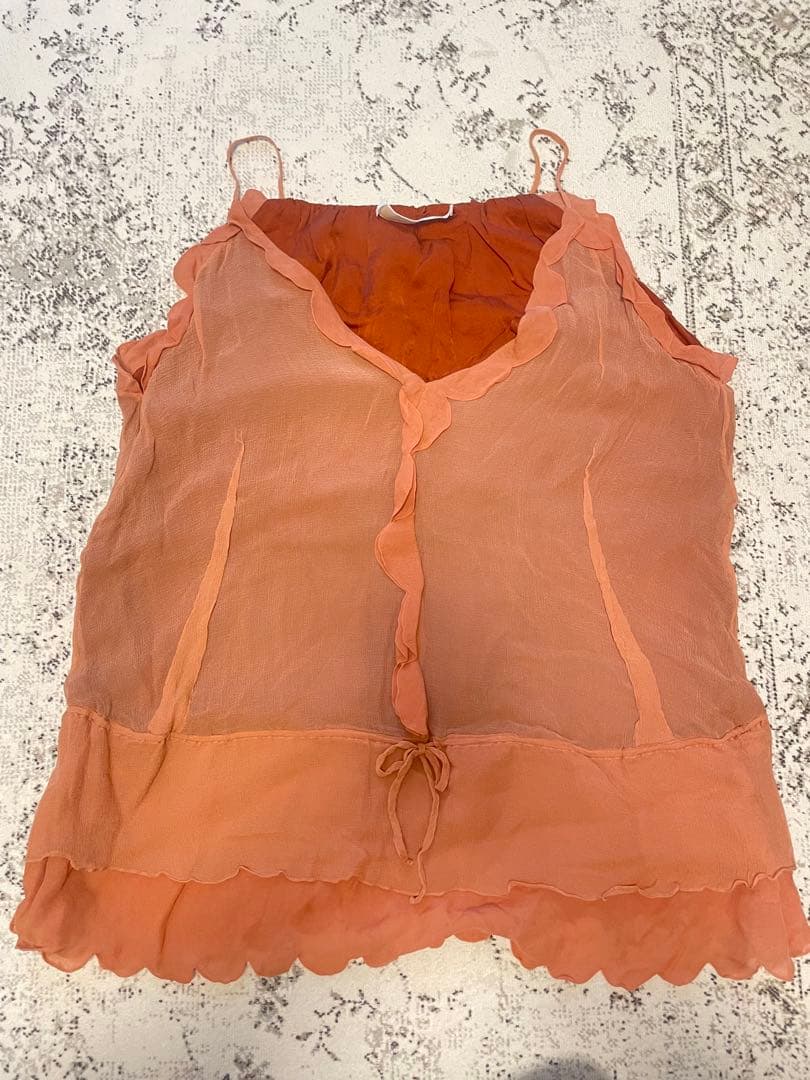 Chloé フリルオレンジキャミソール