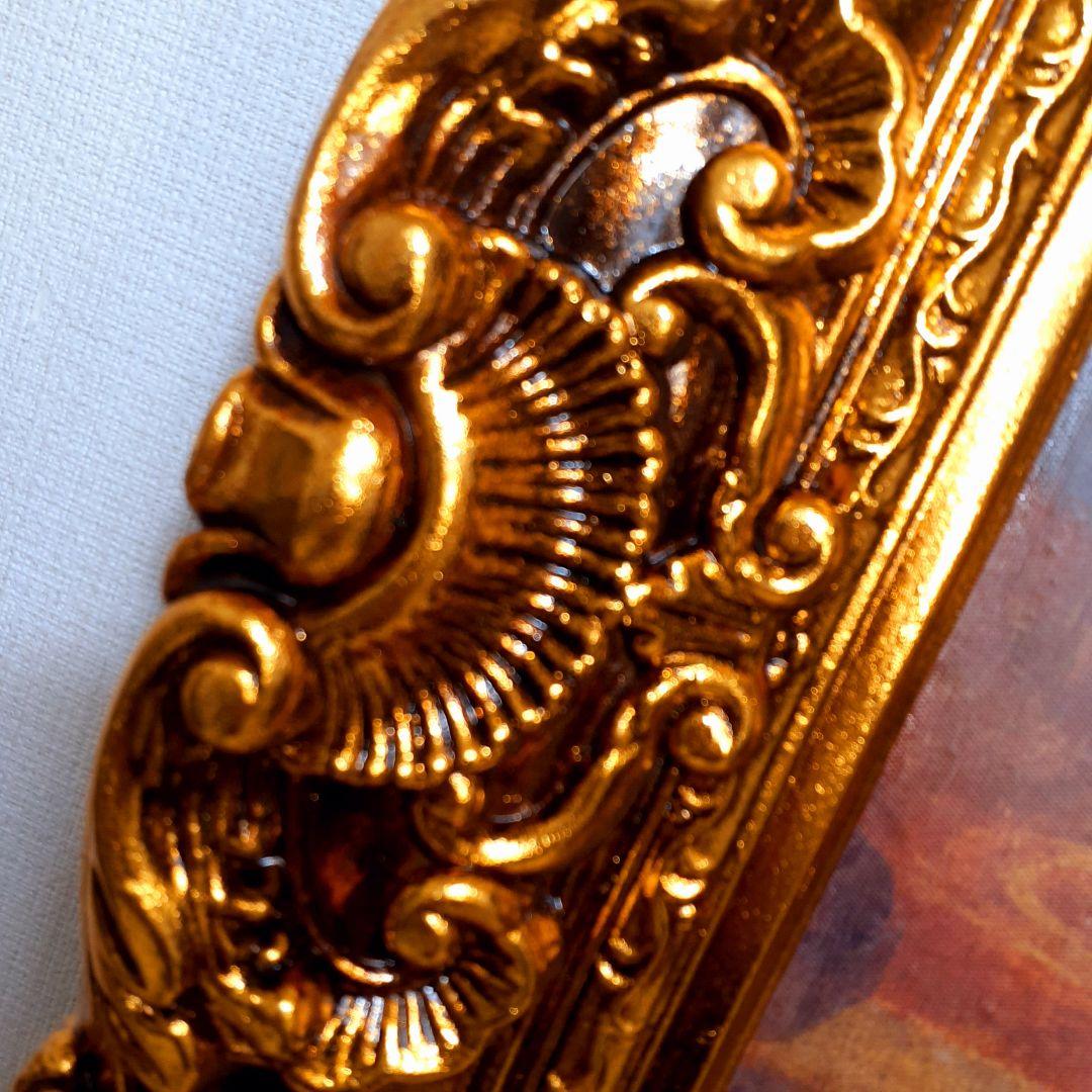 輸入雑貨 ダヴィンチ作 絵画 モナリザ 良質キャンバス生地 金箔使用 額