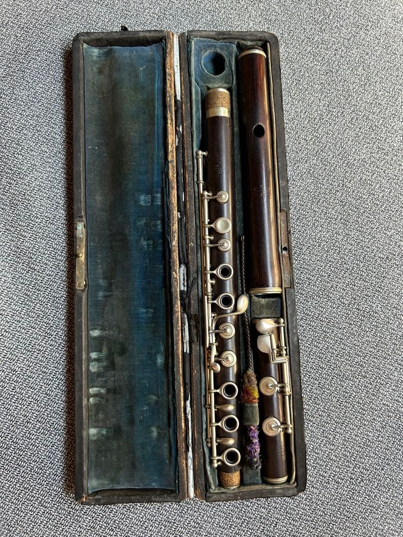 【19世紀オリジナル】円錐ベーム式木製フルート　19世紀末パリ製　コーカスウッド 19世紀オリジナル】円錐ベーム式木製フルート 19世紀末パリ製 コーカス