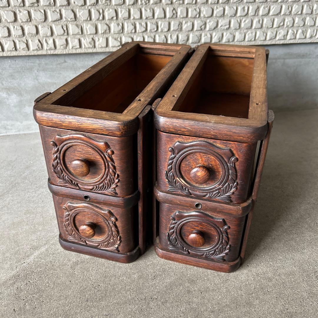 シンガーミシン　引き出し　2段　木製　レトロ　アンティーク　希少