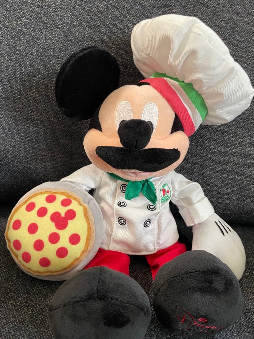 イタリアディズニーストア限定 ミッキー ぬいぐるみ シェフ ピザ