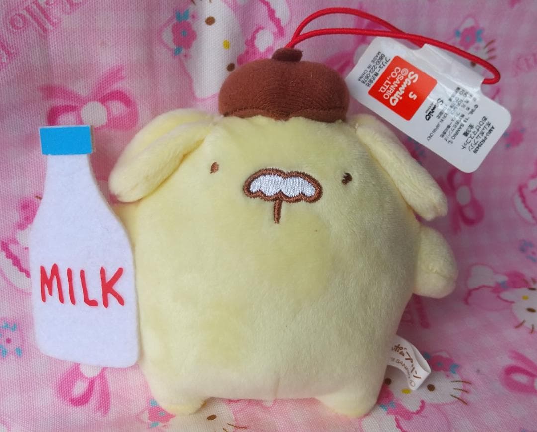 ポムポムプリン　おひげ　マスコット　ぬいぐるみ　牛乳　ミルク 528028047.jpg?1543137246