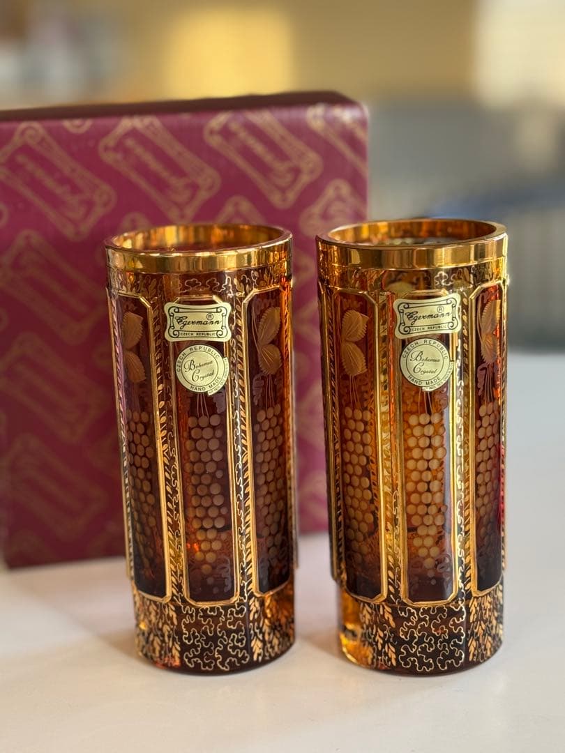 ボヘミアンクリスタル　エーゲルマン　 グラス2個セット